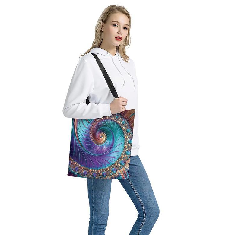 Abstract Fractal Print Tote Bag