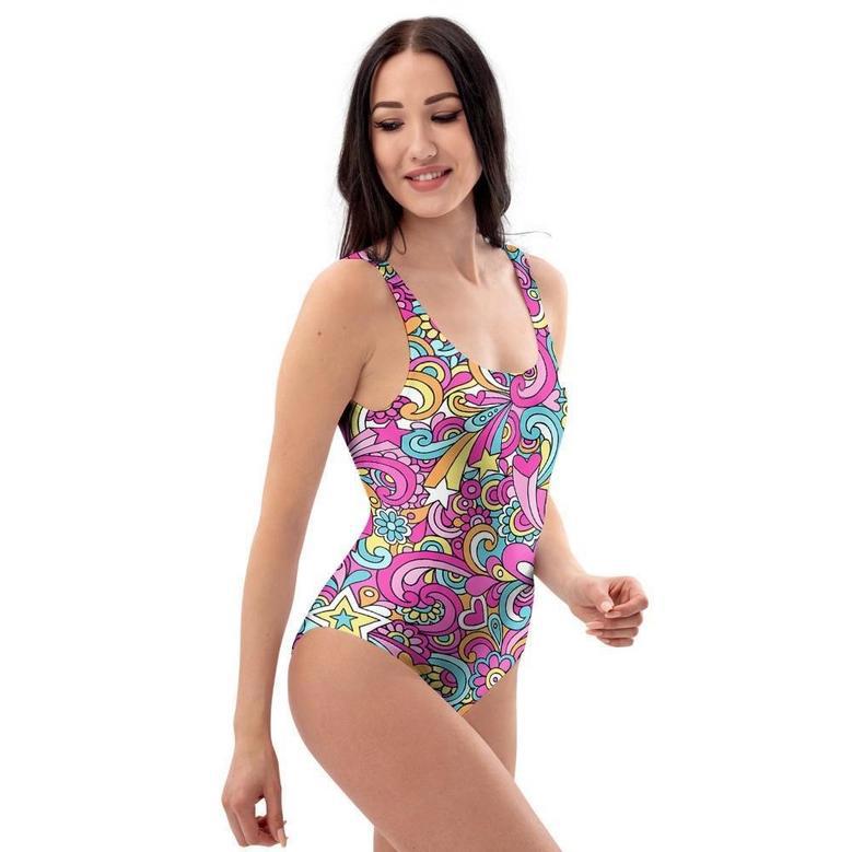 Abstract Hippie One Piece Swimsuite