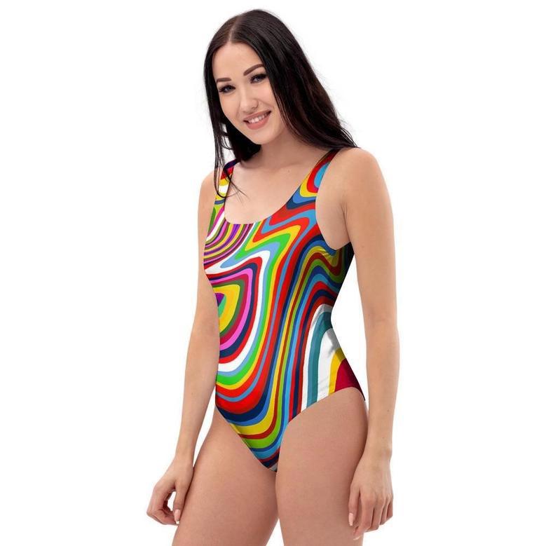 Abstract Ink Paint One Piece Swimsuite