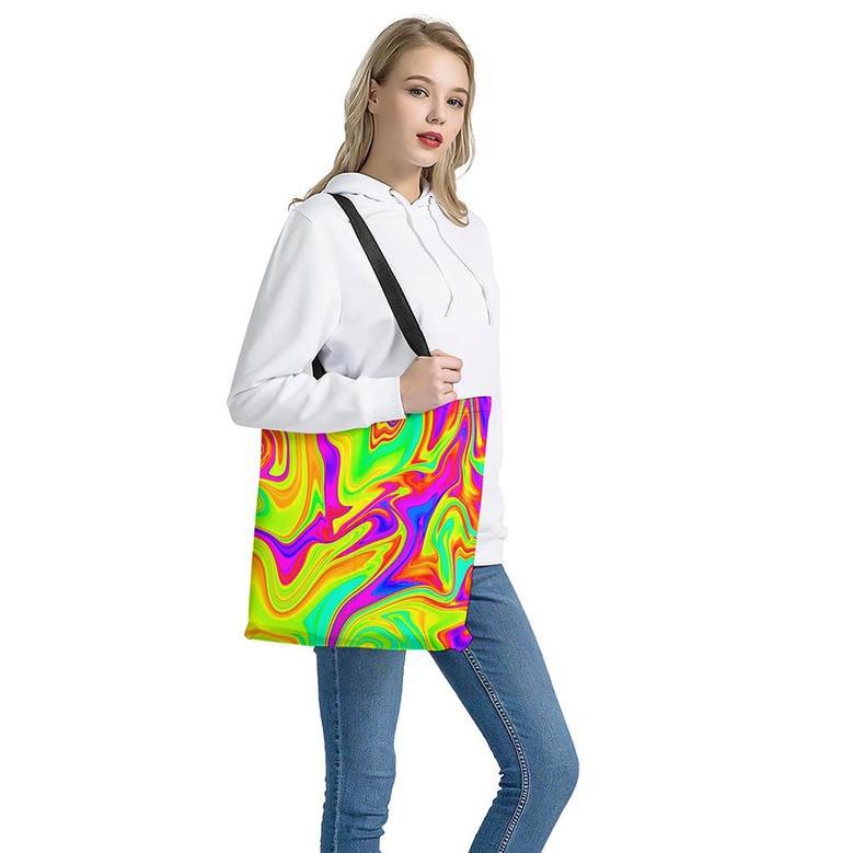 Abstract Liquid Trippy Print Tote Bag