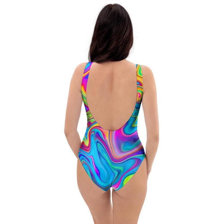 Abstract Mixing Ink One Piece Swimsuite