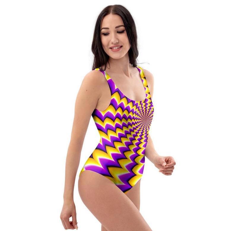 Abstract Optical Illusion One Piece Swimsuite