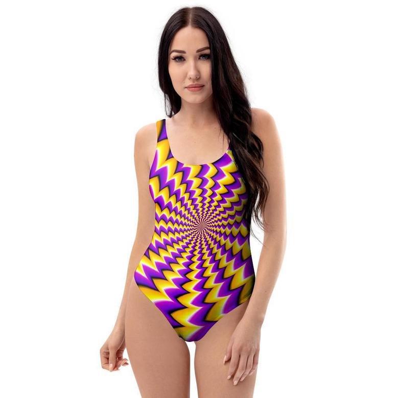 Abstract Optical Illusion One Piece Swimsuite