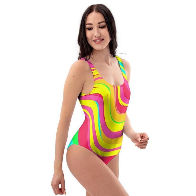 Abstract Paint One Piece Swimsuite