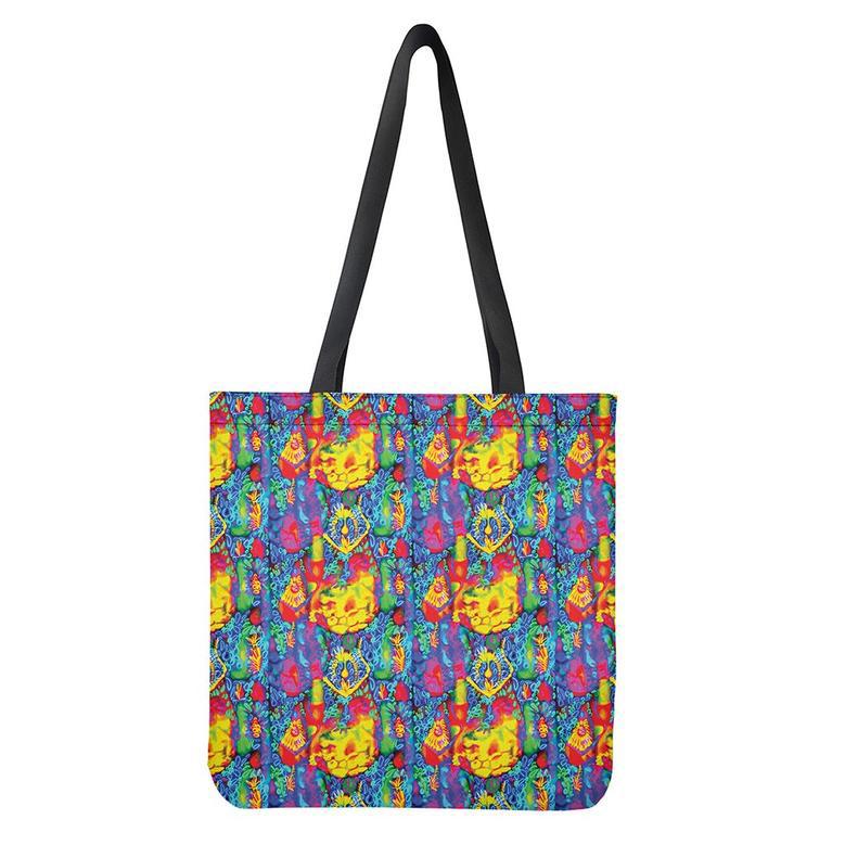 Abstract Psychedelic Print Tote Bag