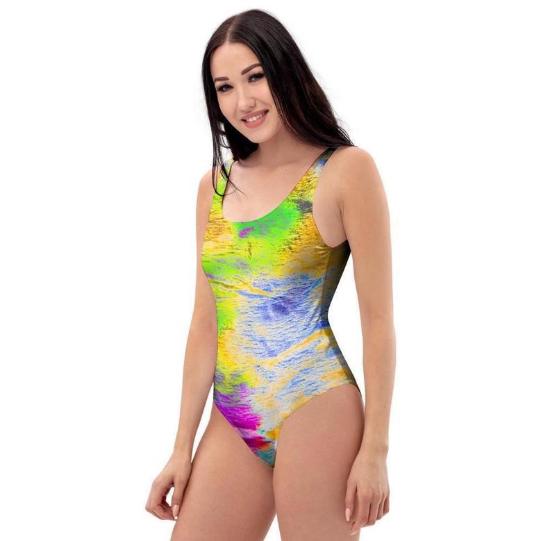 Abstract Tie Dye One Piece Swimsuite