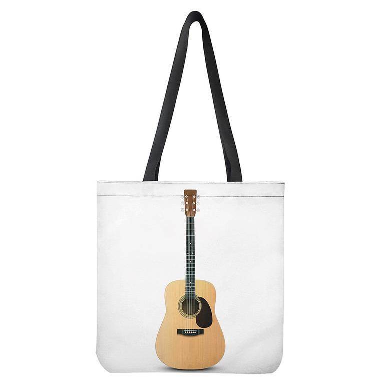 Acoustic Guitar Print Tote Bag