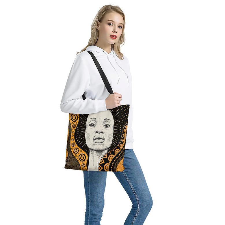 African Woman Print Tote Bag