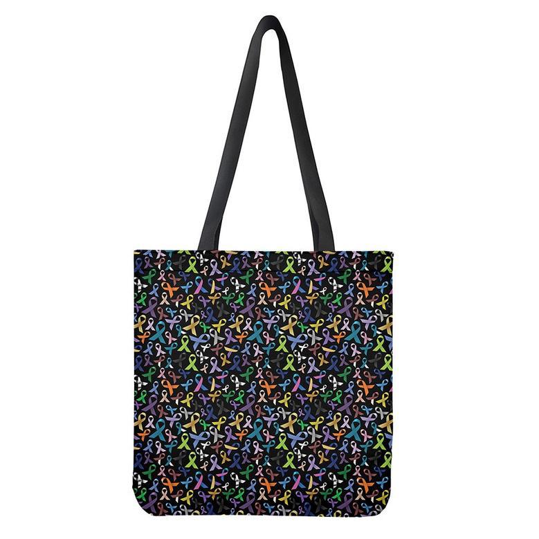 All Cancer Awareness Pattern Print Tote Bag