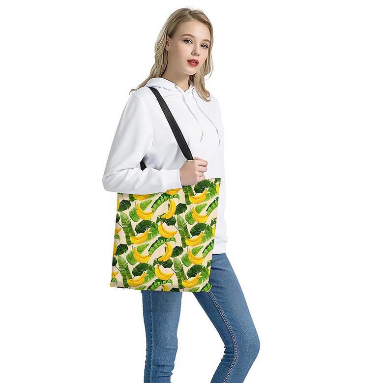 Aloha Banana Pattern Print Tote Bag