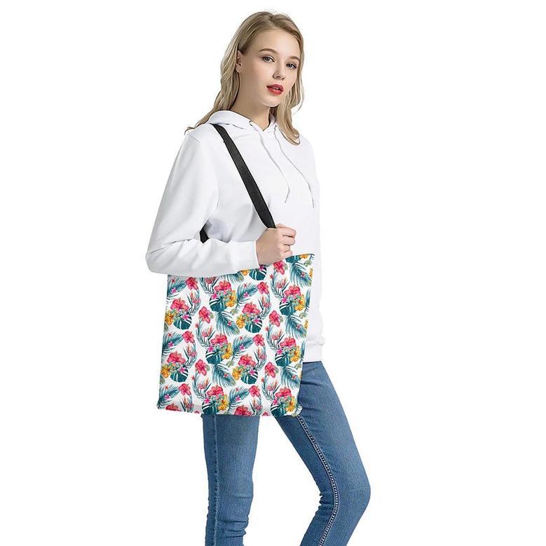 Aloha Hawaii Floral Pattern Print Tote Bag