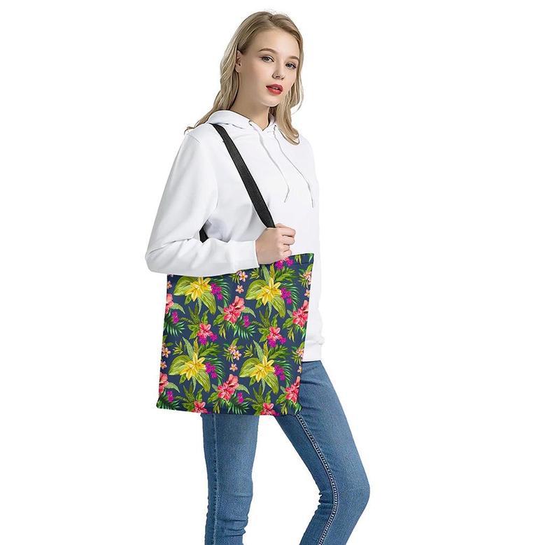 Aloha Hawaiian Flowers Pattern Print Tote Bag