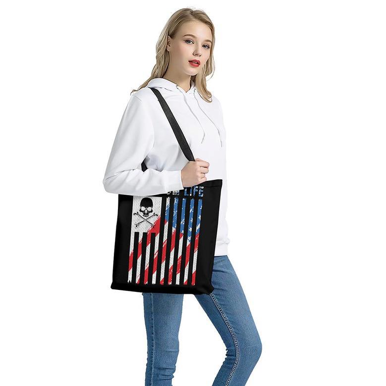 American Flag Freedom Life Print Tote Bag