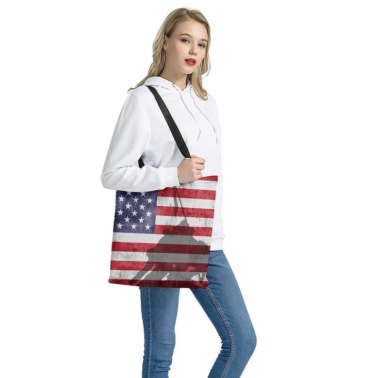 American Flag War Memorial Print Tote Bag