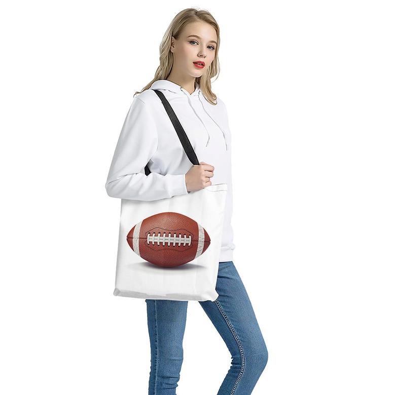 American Football Ball Print Tote Bag