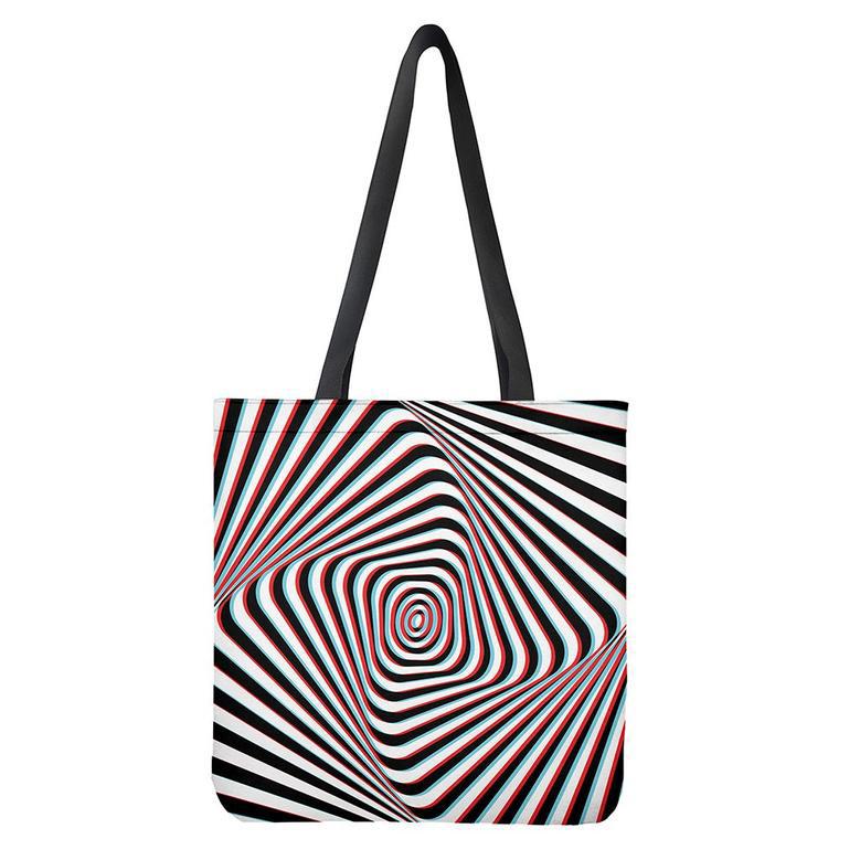 Anaglyph Optical Illusion Print Tote Bag