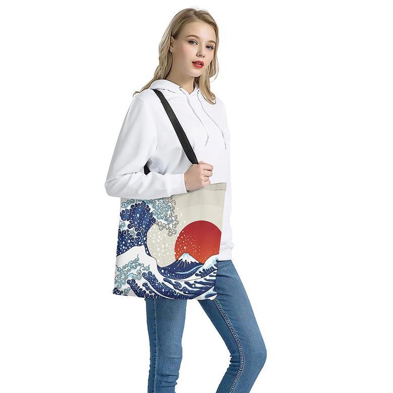 Ancient Great Japanese Wave Print Tote Bag