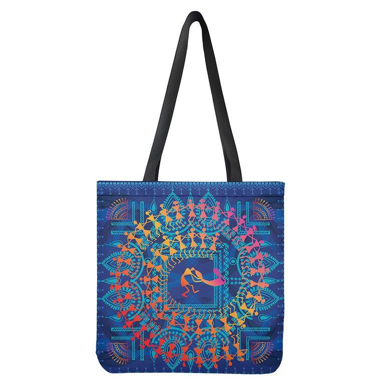 Ancient Indian Warli Tribal Print Tote Bag