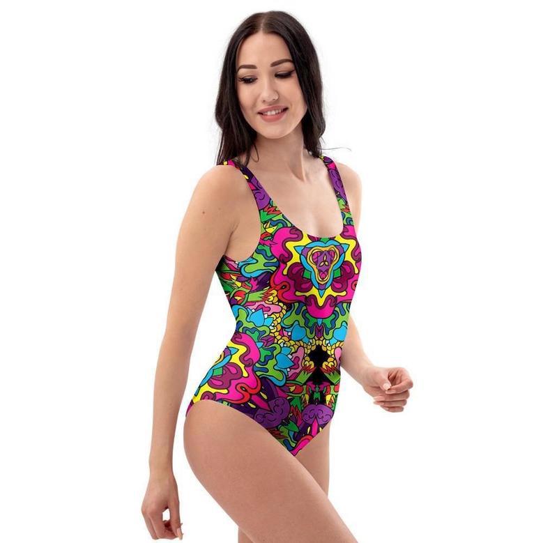 Animal Hippie Psychedelic One Piece Swimsuite