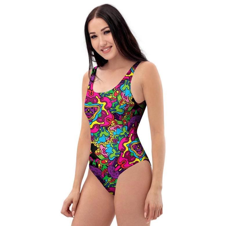 Animal Hippie Psychedelic One Piece Swimsuite