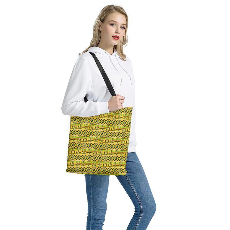 Asante Kente Pattern Print Tote Bag