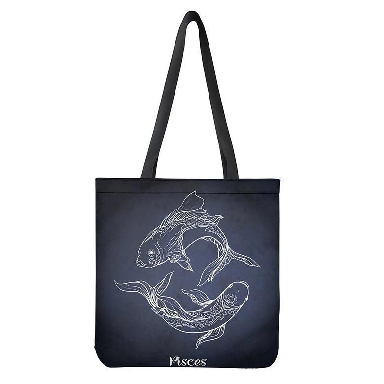 Astrology Pisces Sign Print Tote Bag