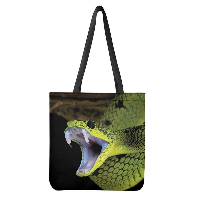 Atheris Nitschei Snake Print Tote Bag