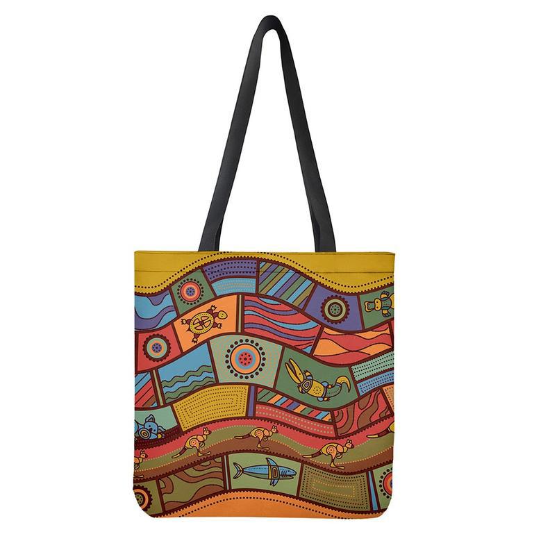 Australian Ethnic Pattern Print Tote Bag