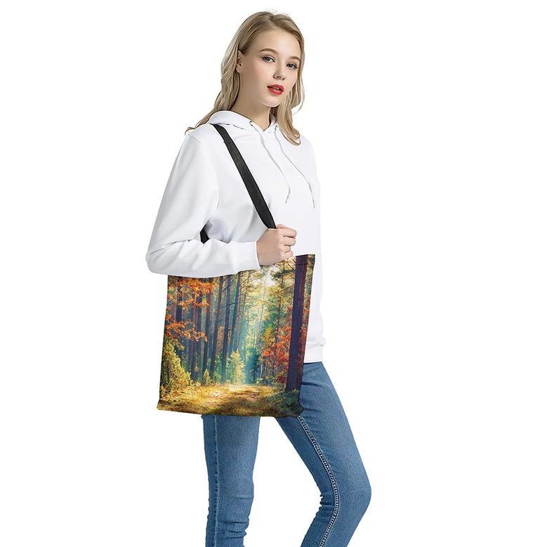 Autumn Forest Print Tote Bag