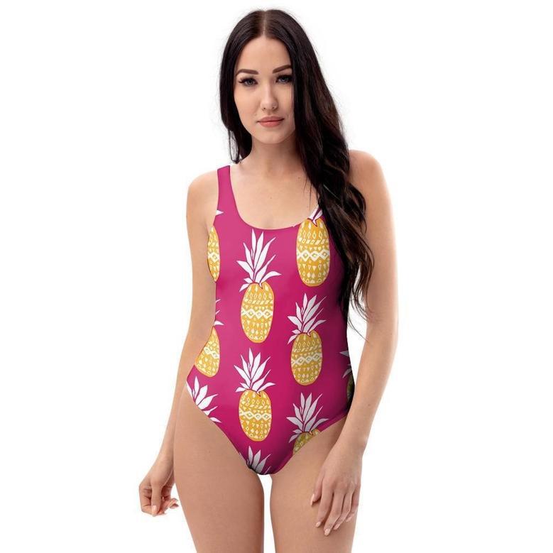 Aztec Hawaiian Pineapple Print One Piece Swimsuite