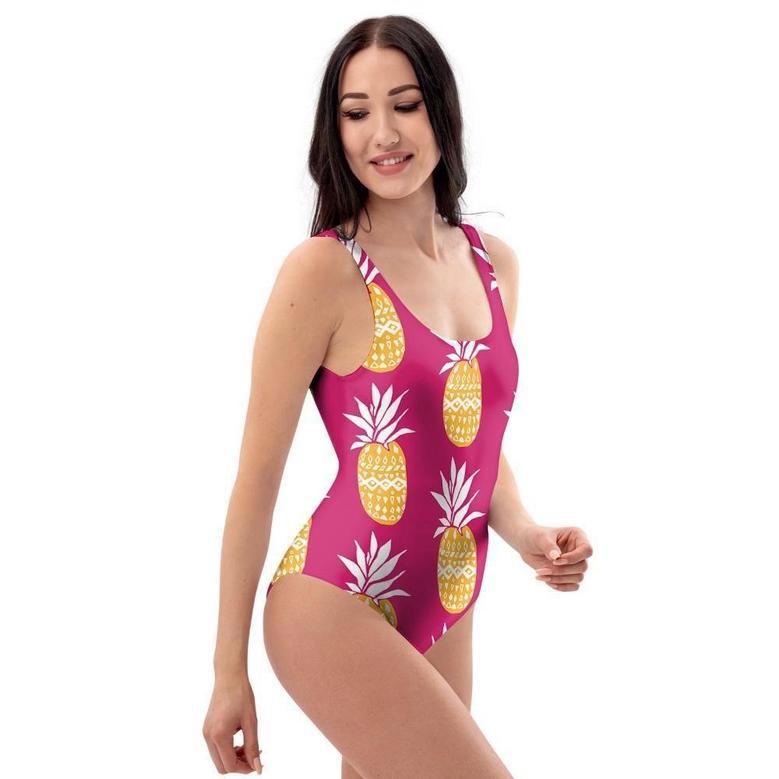 Aztec Hawaiian Pineapple Print One Piece Swimsuite