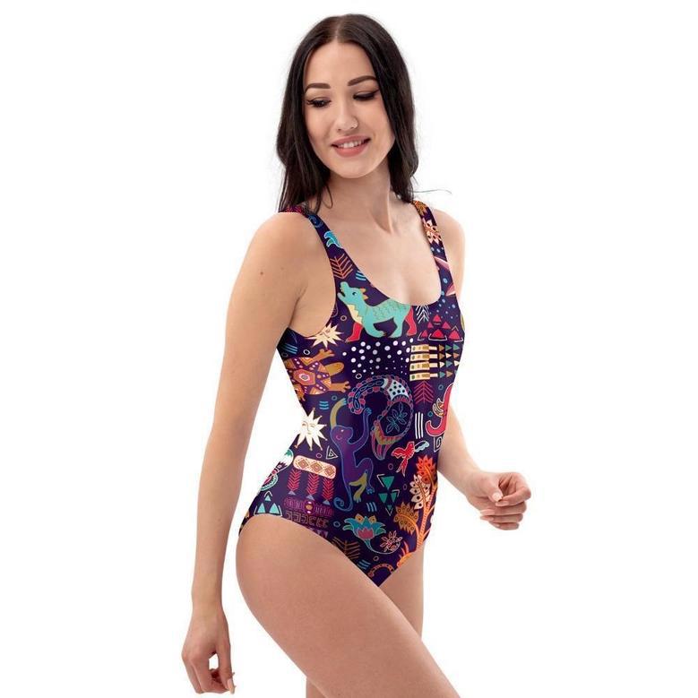 Aztec Psychedelic Trippy One Piece Swimsuite