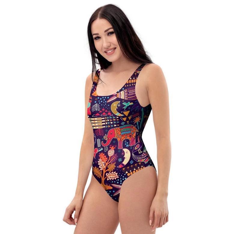 Aztec Psychedelic Trippy One Piece Swimsuite