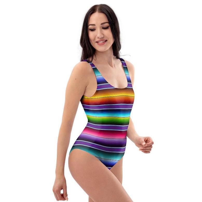 Baja Serape Print One Piece Swimsuite