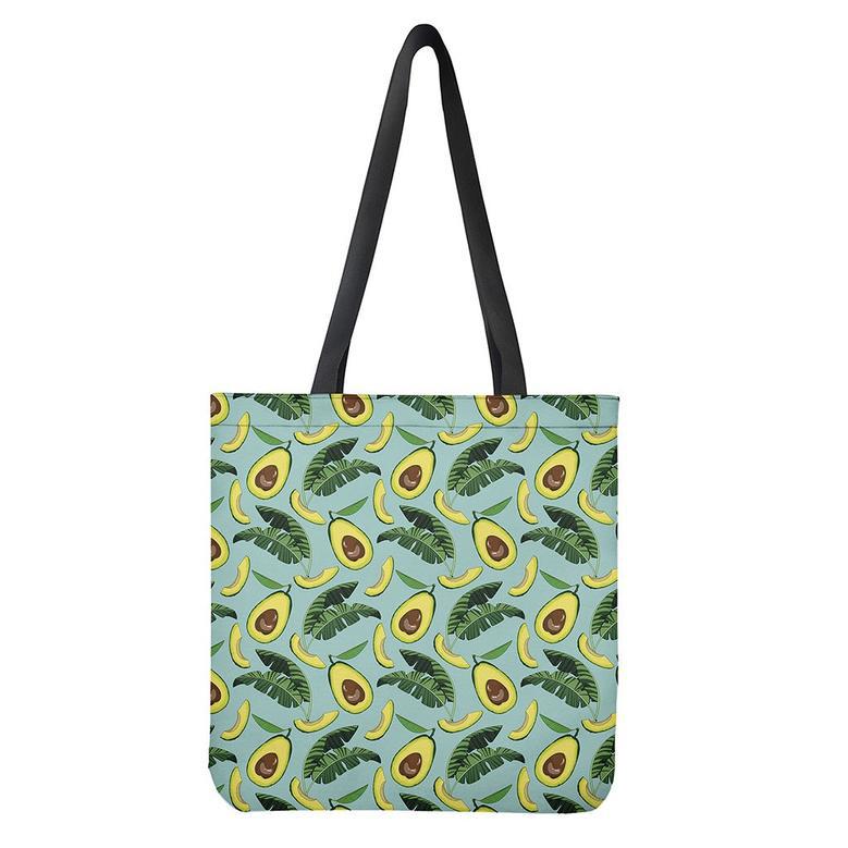 Banana Leaf Avocado Pattern Print Tote Bag