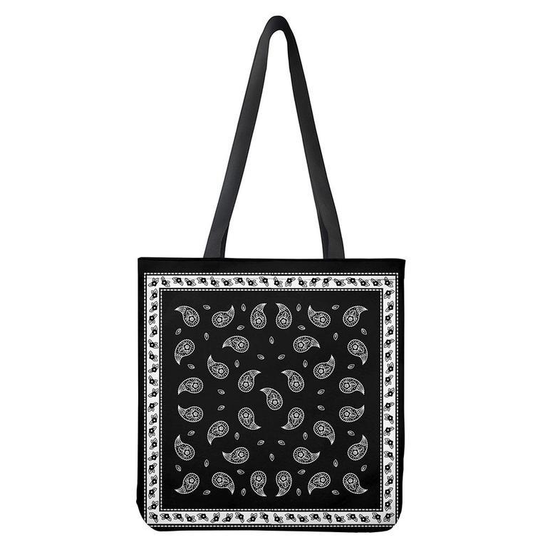 Black And White Bandana Print Tote Bag