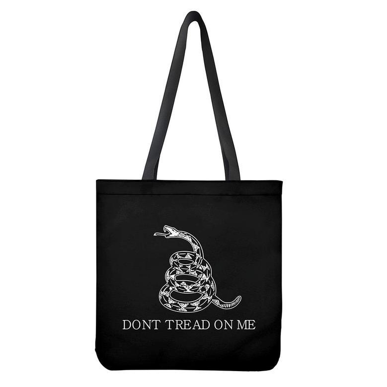 Black And White Gadsden Flag Print Tote Bag