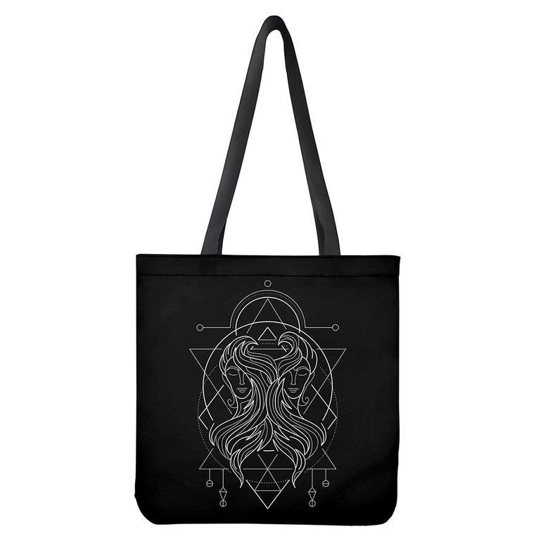 Black And White Gemini Sign Print Tote Bag