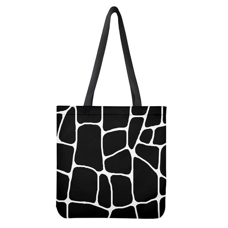 Black And White Giraffe Pattern Print Tote Bag