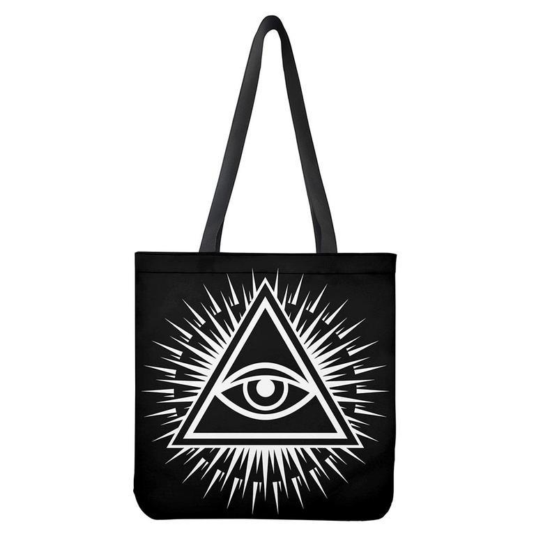 Black And White Illuminati Print Tote Bag