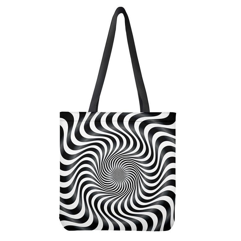 Black And White Illusory Motion Print Tote Bag