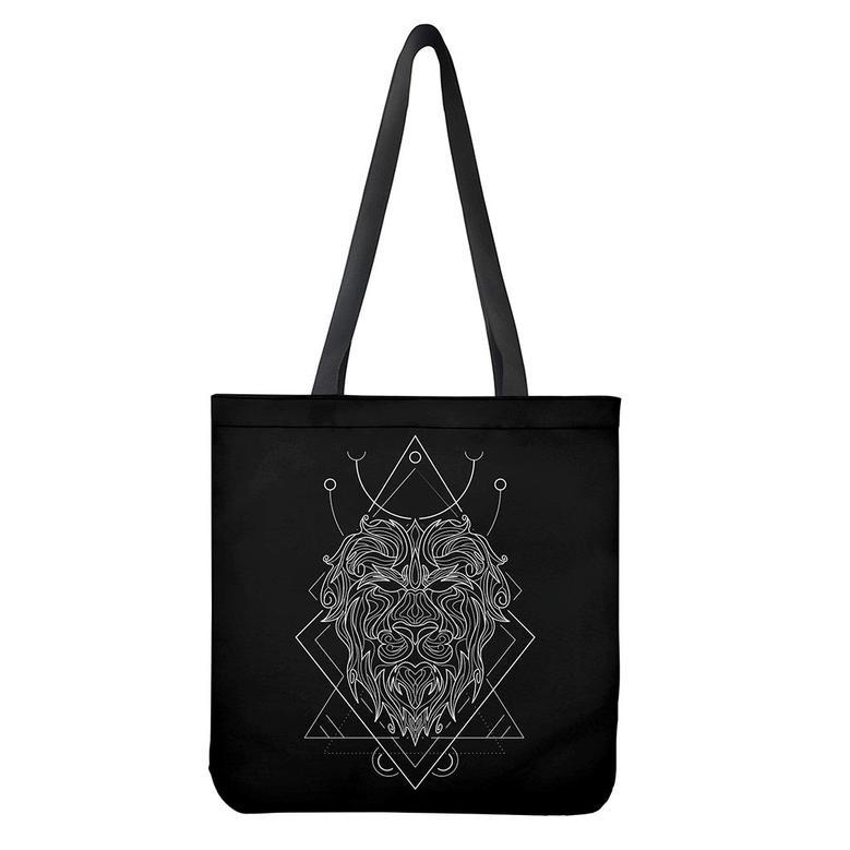 Black And White Leo Sign Print Tote Bag