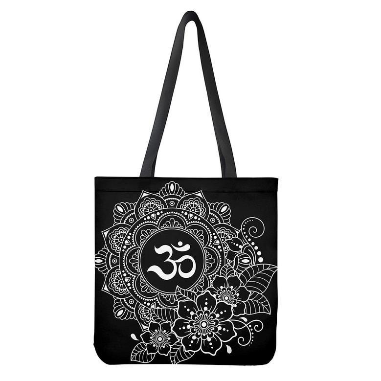 Black And White Om Print Tote Bag