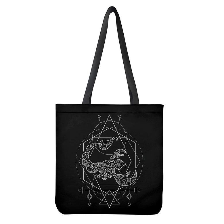 Black And White Scorpio Sign Print Tote Bag