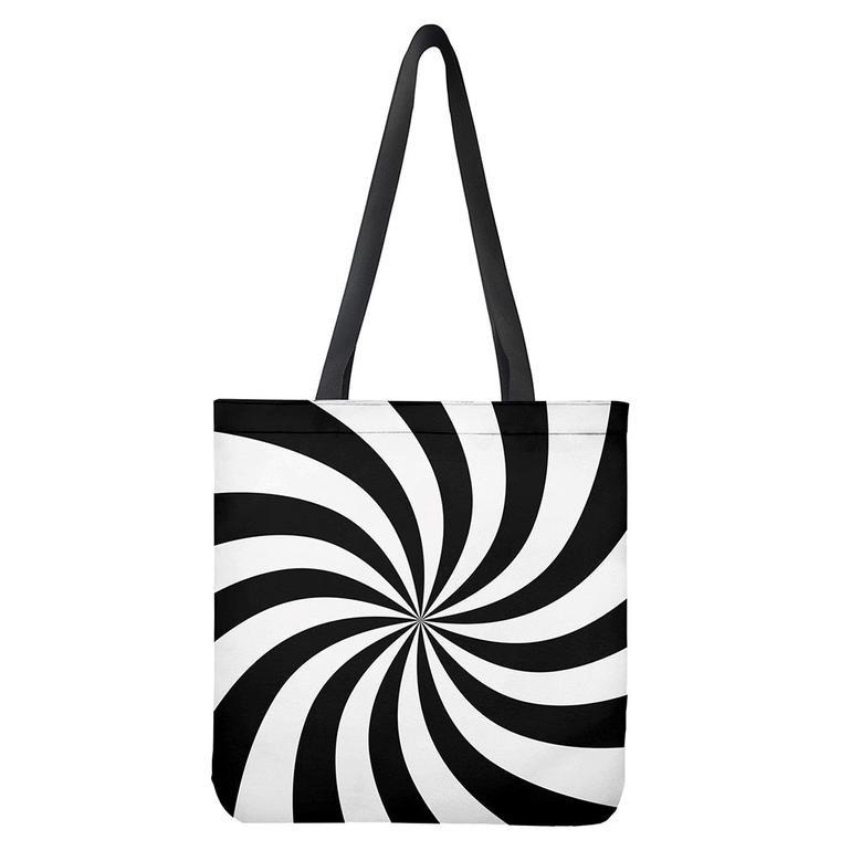 Black And White Swirl Print Tote Bag