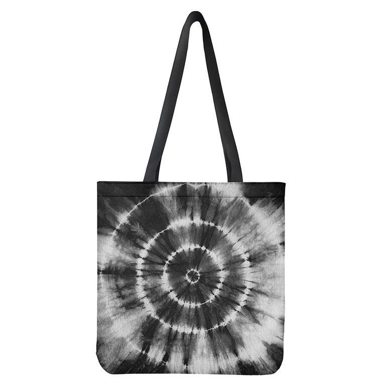 Black And White Tie Dye Print Tote Bag