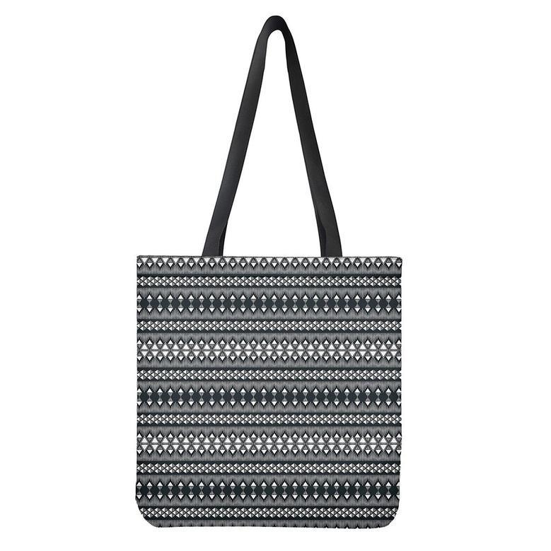 Black And White Tribal Geometric Print Tote Bag