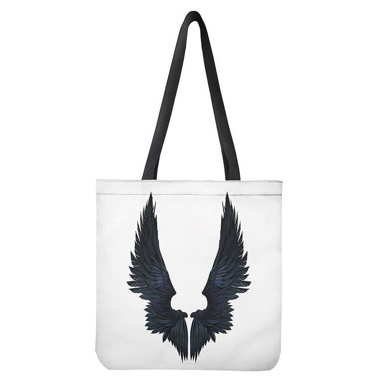 Black Demon Wings Print Tote Bag