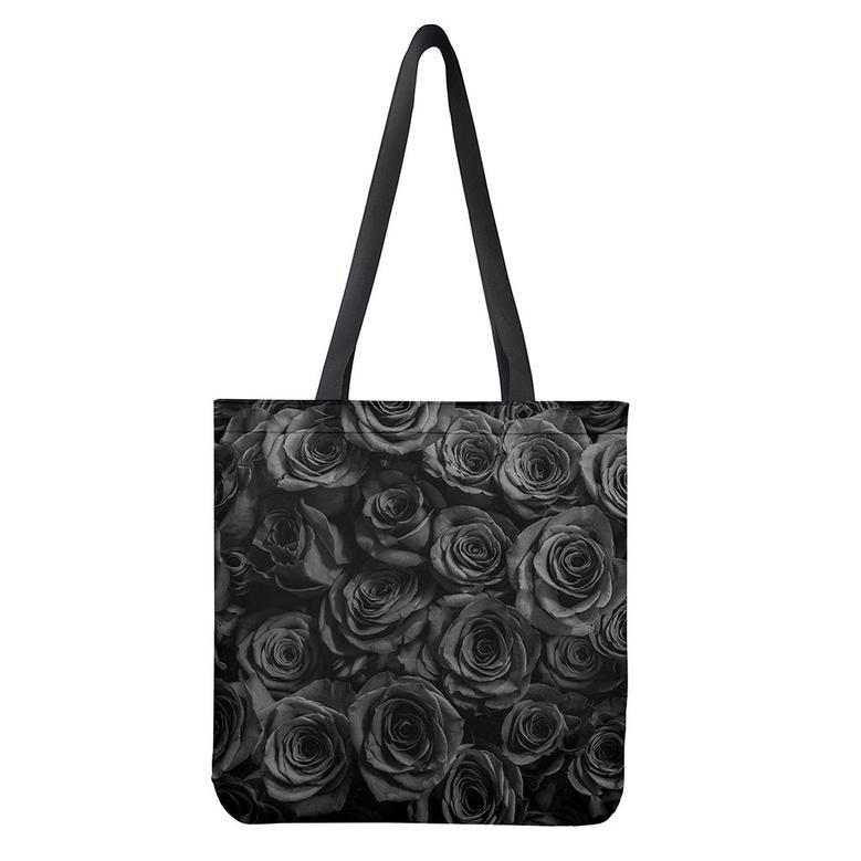 Black Rose Print Tote Bag