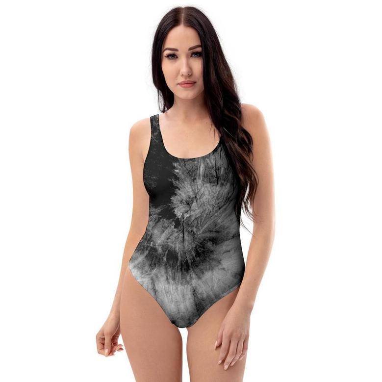 Black Tie Dye One Piece Swimsuite